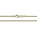 18K Gold over Sterling Silver 1.6mm Italian Rope Chain Necklace for Women and Men, Diamond Cut Shimmering Womens and Mens Chain, Layering Chain, Sizes 14