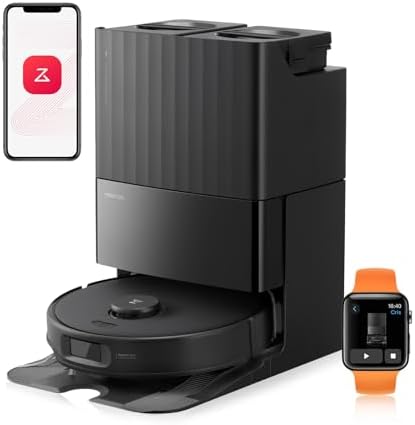 Qrevo Edge S5A Saugroboter mit Wischfunktion,Dual Anti-Tangle-System,18.500Pa,FlexiArm Design Kantenreinigung, Hebarem Wischmopp,75℃ Heißwasser-Moppwäsche (Schwarz)
