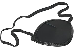 Flents Eye Patch, Black, Concave Shape for Pressure-Free Comfort, One Size Fits Most, Lightweight & Adjustable Strap, Ideal for Eye Protection, Amblyopia Treatment, or Post-Surgery Recovery