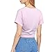 Uideazone Teen Girls Embroidery Rose Crop Top Cute Short Sleeve T Shirt Pink