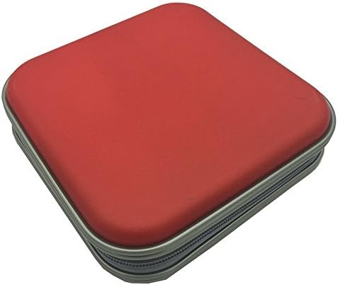 Twinsisi Portable Plastic 40 CD DVD VCD Case Storage Bag Organizer Wallet Holder Album Box for Car, Home, Office and Travel (red)