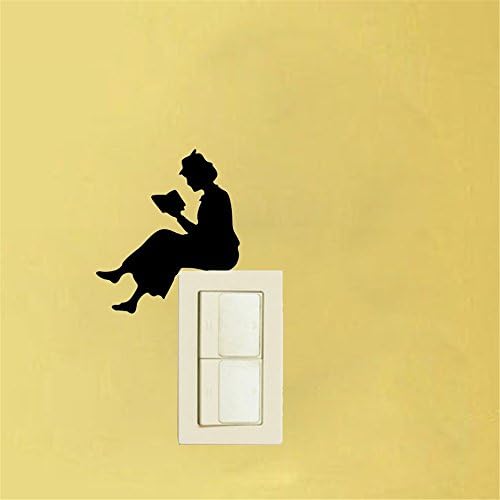quotes wall stickers Removable Vinyl Art Decal WOMAN READING BOOK SILHOUETTE light switch sticker