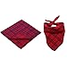 PUPTECK 4 pcs Plaid Dog Bandana Scarfs - Reversible Pet Triangle Bibs Bibs Accessories