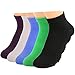 Kilofly Non-Skid Soft Cotton Summer Slippers Gripper Socks Value Pack, Set5 B, One Size