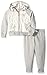 Juicy Couture Baby Girls' 2 Piece Fleece Hooded Jacket with Faux Fur and Pant Set, Gray, 12 Months