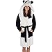 Emolly Fashion Panda Bathrobe with Hood Soft and Warm Robe for Women with Pockets