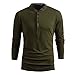Fancyqube Mens Long Sleeve Button Placket Henley T-shirts