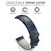 22mm Quick Release Universal Watch Band, MoKo Leather Crocodile Pattern Strap for Amazfit/Samsung Gear S3 Frontier/S3 Classic/Motorola Moto 360 2nd Gen 46mm/Garmin Vivomove/Huawei 2 Classic, Dark BLUE