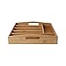 Mind Reader Bamboo Condiment and Accessories Organizer Or Butler Serving Tray with Handles, Brown