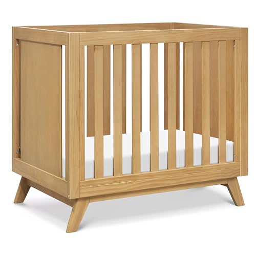 Davinci Otto 3-in-1 Convertible Mini Crib with 4" Mattress in Honey, GREENGUARD…