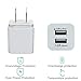 Dual USB Wall Charger HV® Universal Power Adapter for iPhone and Android smartphones (Silver/ White)
