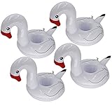 Miraclekoo Inflatable Pool Party Drink Holder Inflatable Cup Coasters ,White Swan (Set of 4)