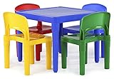 Tot Tutors Kids Plastic Table and 4 Chairs Set, Primary Colors (Primary Collection) (Kitchen)