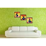 INDRICO-Handmade-3D-Tribal-Art-Clay-Wall-Hanging-Decor-for-Living-Room-MDF-Multi-Color-Pack-of-3