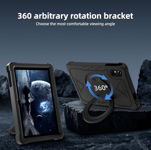 HUIHUANG Tablet 10 Inch Android 16 Tablet, 32GB RAM 128GB ROM, 1TB Expansion, T7280 Octa-Core, Tough Tablet Large Capacity Battery, Dual Camera, 5G/2.4G WiFi, Bluetooth 5.2, GPS - Black (Black)