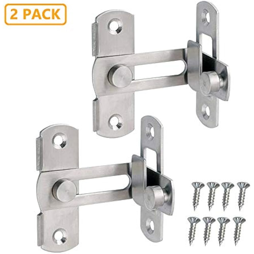 90 Degree Stainless Steel Flip Latch Sliding Door Safety Lock Right