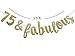 Firefairy 75 & Fabulous Cursive Banner- Happy 75th Birthday Anniversary Party Supplies, Ideas and Decorations(Gold)