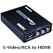 Tensun 3RCA AV CVBS Composite & S-Video R/L Audio to HDMI Converter Adapter Support 720P/1080P for PS2 PS3 NES SNES Nintendo 64 HDTV