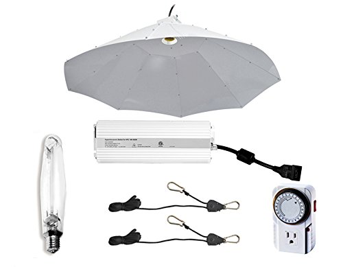 Hydro Crunch 1000-Watt Grow Light Digital Dimmable HPS System for Plants with Parabolic Vertical Reflector Hood, 42