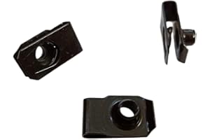 Zhoushi World 1/4 inches -20 U -Style Clip-On Nut,U-Type Fasteners (Pack of 30), Black