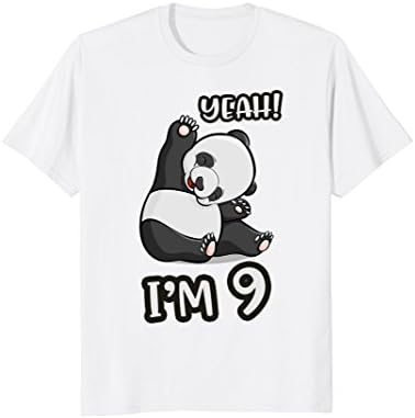 9th Birthday T-Shirt Cute Panda Gifts9th Birthday Cute Panda T-Shirt yeah im 9 Years old girl Gif