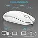 Type C Wireless Mouse, Jelly Comb Dual Mode 2.4Ghz Rechargeable Slim Wireless Mouse with Nano USB and Type C Receiver for PC Laptop, MacBook pro, MacBook air, iMac and More-MS05 (White and Silver)