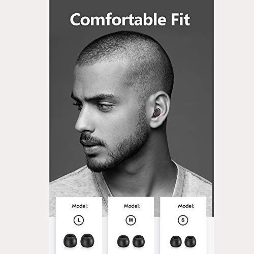 gdfh Bluetooth 5.0 Wireless Earbuds with Wireless Charging Case Waterproof TWS Stereo Headphones in Ear Built in Mic Headset Premium Sound with Deep Bass for Sport