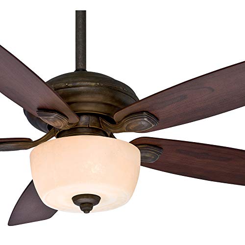 Casablanca Fan 52 inch Damp Rated Aged Bronze Finish Ceiling Fan with Champagne Scavo Glass Light Kit (Certified Refurbished) - Thumbnail 6