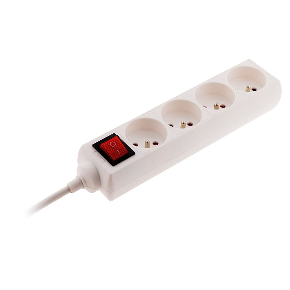 Zenitech 16A Extension Lead with Switch, White 3680 wattsW
