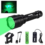 VASTFIRE 150 yard Green Flashlight Hog Pig Varmint Predator Boar Night Hunting Light with Remote Pressure Switch last Long 6 hours