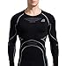 ALPINE PRO Men's Compression Shirt,Cool Dry Thermal Long Sleeve Seamless Baselayer, Black, M-L