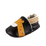 Amurleopard Baby Leather Fleeced Shoes Toddler Prewalker Giraffe 6-12 Months