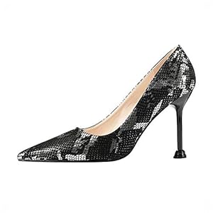 41BFwLG0z3L. SS300 Dingziyue Acentuadas Atractivas Tacones patrón de la Serpiente de Las Mujeres era Zapatos Finos Individuales Estilete… 41BFwLG0z3L. SS300