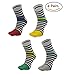 Toe Socks Men Five Toes Wicking 5 Finger Cotton Athletic Striped Low Cut 6 Pack