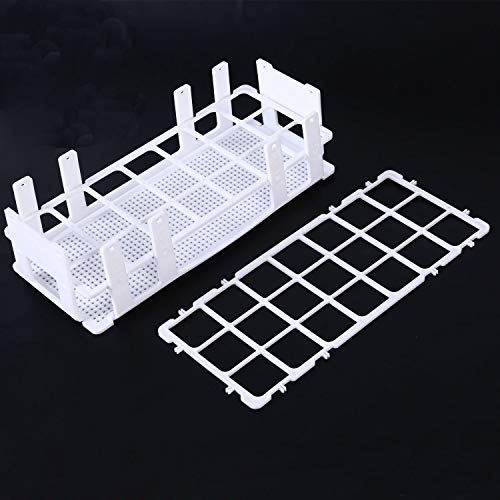 MeiMeiDa 60ml Large Floral Tube Rack Flower Tube Holder Stand - Plastic Test Tube Rack with 21 Holes for 30mm Tubes, Detachable