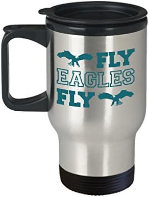 Fly Eagles Fly Mug Funny Bird Flying Novelty Office Work Coffee Travel Mugs Best Gifts for mens womens mom dad from Philadelphia love football