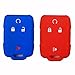 Coolbestda 2Pcs Silicone Key Fob Cover Case Protector Remote Control Keyless Jacket for 2018 2017 Chevrolet Chevy Silverado Colorado GMC Canyon Sierra Yukon Cadillac M3N32337100 13577770 13577771