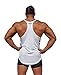 Physique Bodyware Men's Blank Y Back Stringer Tank Top. Made In USA. (X-Large, White)