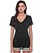 Hotouch Blouse Women's V-Neck Clubwear Comfort Fit T Shirt (Black M)
