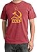 Cccp T-shirt Soviet Russia Hammer Sickle Adult Pigment Dyed Tee Shirt - Dashing Red