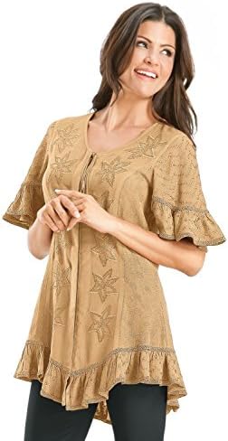 HolyClothing Rachelle Embroidered Victorian Corset Ruffled Top