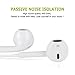 Amandaer 2 Pack Apple Headphones/Earbuds/Earphones with Microphone&Remote Control Premium Stereo for iPhone 6S/6/6S Plus/6 Plus,iPhone SE/5S/5C/5, iPad /iPod Nano 7/iPod Touch (White) H21