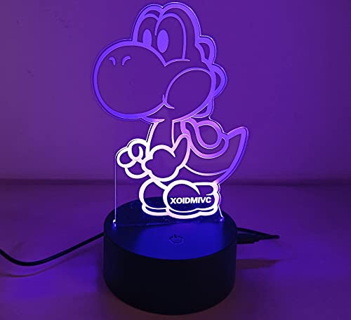 XOIDMIVC Yoshi Night Light, Mario Lamp16 Color RGB Touch Remote Controller Yoshi Light Children\'s Room Decoration Table Lamp for Christmas Lighting Gift