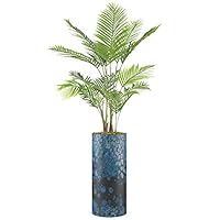 SIGNWIN Areca Palm Tree with Faded Blue and White Lizard Scale Effect Amphibians Wildlife Minimalism Zen Colorful Ultra for Living Room, Bedroom, Office - X-Large 5 Feet (60