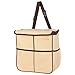Creathing Leakproof Car Trash Can [3 Gal] Slim Design Garbage Bin– Universal Fit in Cars, Trucks, SUVs, for Floor, Console or Seat Hanging (Beige)