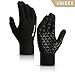 TRENDOUX Winter Touchscreen Driving Gloves - Thermal Liners, Elastic Cuffs - Soft Knit Material - Cold Weather - Black, XL
