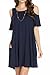 My Space Clothing Women's Cold Shoulder Jersey Swing Dress (Small- Plus Size)