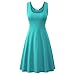 Herou Women Summer Beach Cotton Casual Tank Dress(Small,Mint)
