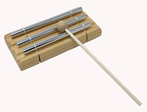 Boseno Trio Energy Chime with Wooden Mallet For Meditation,Eastern Energies,Yoga, Percussion Musical Chime for Children, Teachers' Classroom Bell