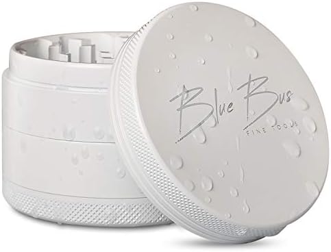 Non-Stick White Grinder Ceramic Coated, Large 2.5 inch 4-layer, PREMIUM design by BlueBus fine tools